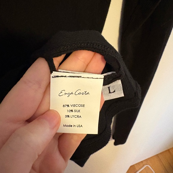 Enza Costa Silk Rib Essential Crew Long Sleeve - Picture 5 of 6